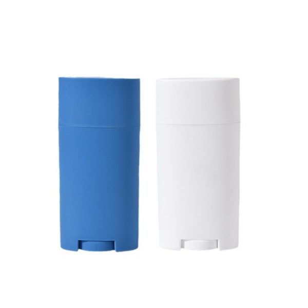 Empty 75g 2.5oz Plastic Deodorant Tube Black White Bottom Fill Custom Logo Oval Deodorant Container